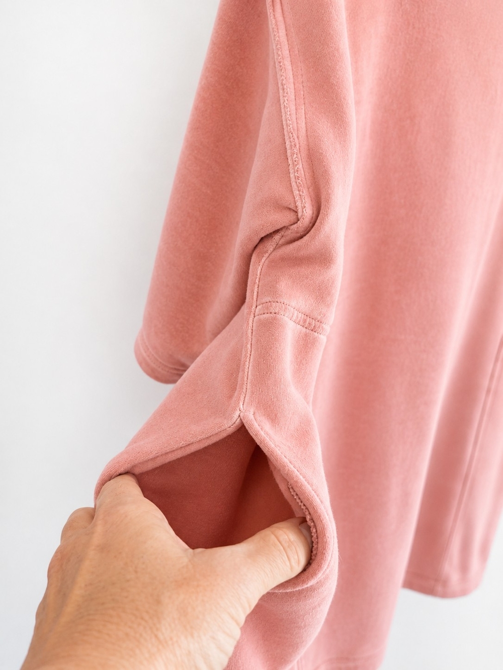We The Free For The Win Hoodie Sweatshirt M Dusty Pink Oversized Short Sleeve FP - Picture 5 of 15